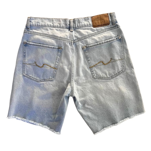 7 For All Mankind The Straight Denim Shorts Breezy Wash Size 31 EUC - Picture 2 of 7
